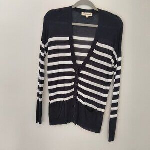 Olive & Oak. striped navy and white cardigan 100% viscose size S